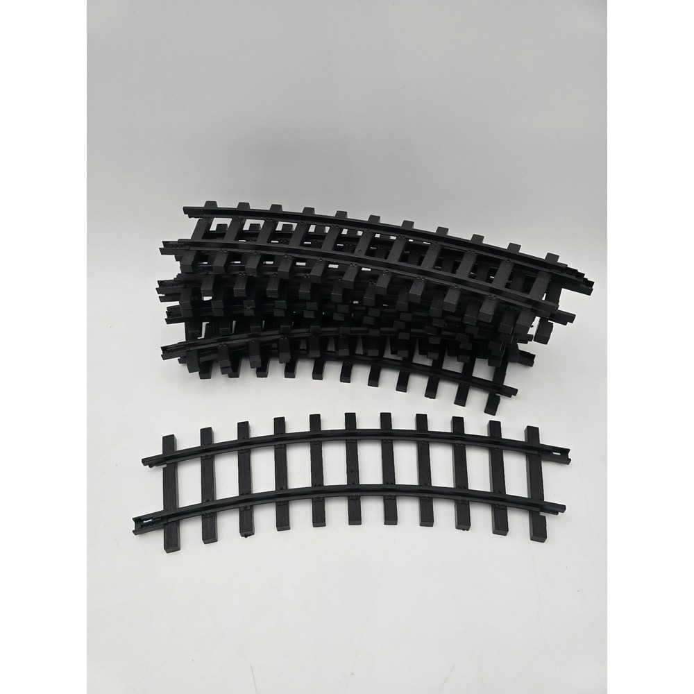 New Bright 1986 Vintage Curved Train Track Lot of 9 Black Plastic G Scale